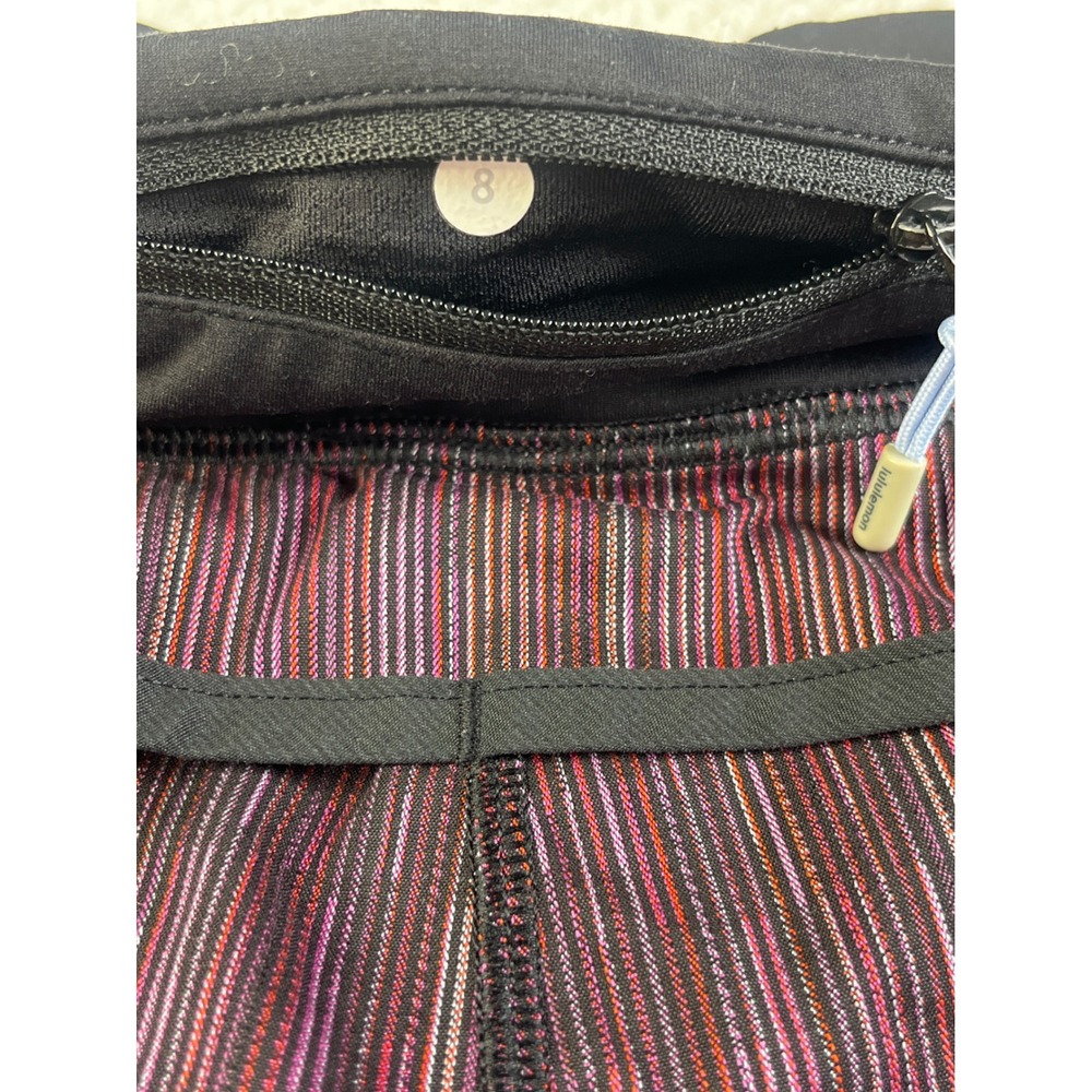 Lululemon Speed Up Shorts Size 8 Multicolor Static Stripe Running Athletic Black - Picture 7 of 8
